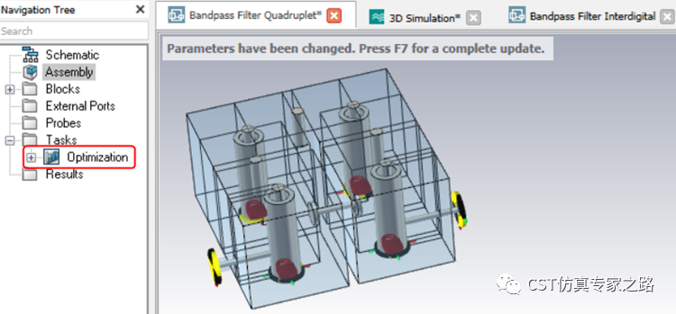 如何通過CST中濾波器的3D模型進入到FD3D界面？